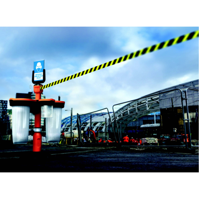 Skipper kunststof paal 1 meter hoogte met 2 reflector banden