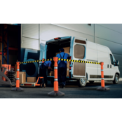 Skipper kunststof paal 1 meter hoogte met 2 reflector banden