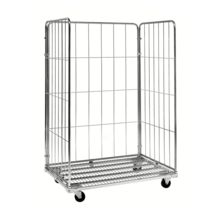 Maxi Stahl-Rollcontainer mit 3 verzinkten Seiten 1200 × 800 × 1800 mm