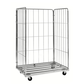 Maxi Stahl-Rollcontainer mit 3 verzinkten Seiten 1200 × 800 × 1800 mm
