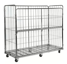 Maxi Stalen Rolcontainer 2000×800×1800 mm, 4 hekken, verzinkt, 400 kg