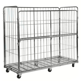 Maxi Stalen Rolcontainer 2000×800×1800 mm, 4 hekken, verzinkt, 400 kg