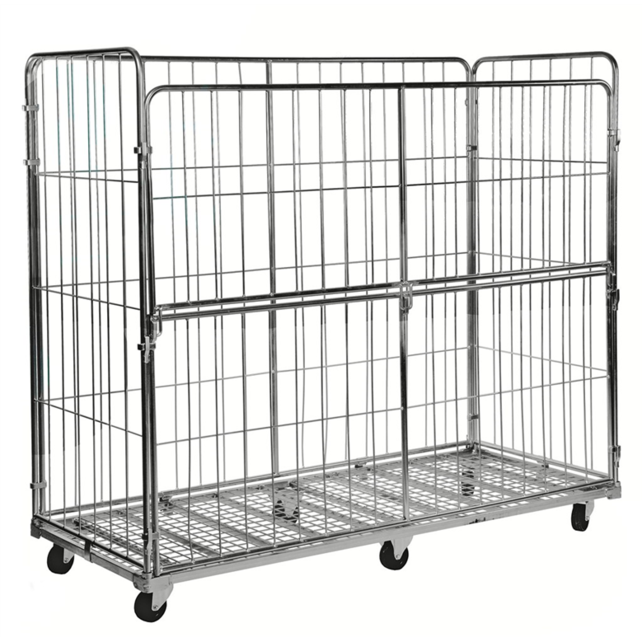 Maxi Stalen Rolcontainer 2000×800×1800 mm, 4 hekken, verzinkt, 400 kg
