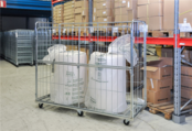 Maxi Stalen Rolcontainer 2000×800×1800 mm, 4 hekken, verzinkt, 400 kg