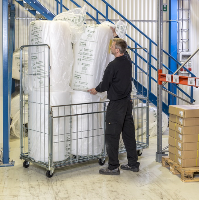 Maxi Stalen Rolcontainer 2000×800×1800 mm, 4 hekken, verzinkt, 400 kg