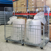 Maxi Stalen Rolcontainer 2000×800×1800 mm, 4 hekken, verzinkt, 400 kg