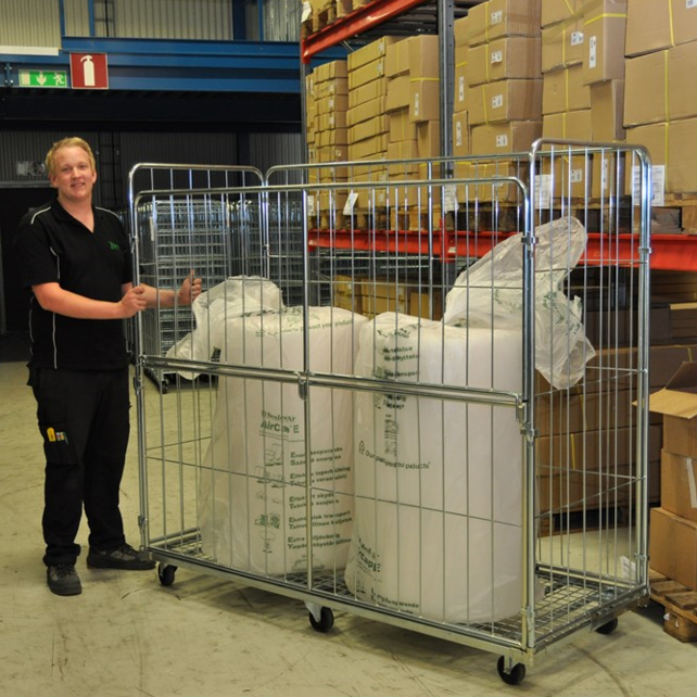 Maxi Stalen Rolcontainer 2000×800×1800 mm, 4 hekken, verzinkt, 400 kg