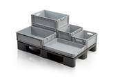Eurobox  60x40x12 cm closed handle crate Container Open Handle