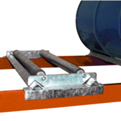 Drum rack shelves with sump tray 4x 200 Liter horizontal position