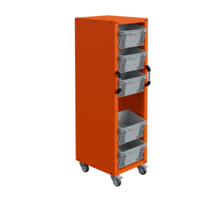 Rollbox Trolley for 60 x 40 cm Euro Containers – 1 Column, 4 or 6 Levels