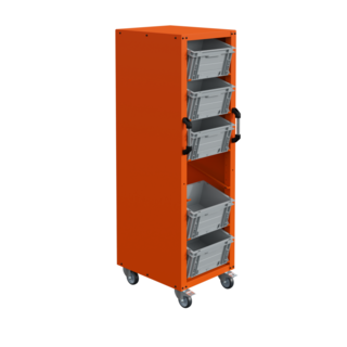 Chariot Rollbox pour bacs Europe 60 x 40 cm – 1 colonne, 4 ou 6 niveaux