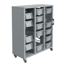 Rolkar für Stapelkratten Rollcontainer Transportwagen für eurobox 3 kolommen