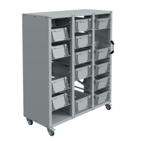 Chariot pour bac de rangement Eurobox  series Rollbox 3 colonnes