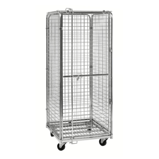Diebstahlsicherer Rollcontainer – Sicherheitscontainer, verzinkt, 720 × 830 × 1840 mm