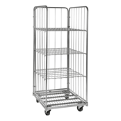 Diebstahlsicherer Rollcontainer – Sicherheitscontainer, verzinkt, 720 × 830 × 1840 mm