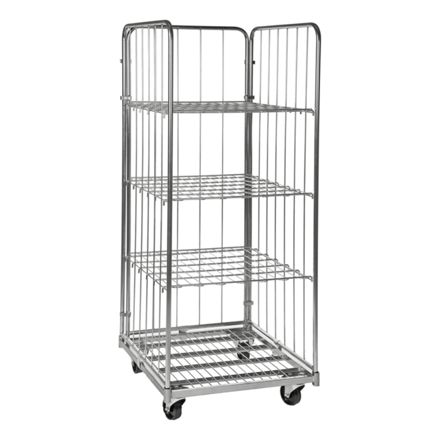 Diebstahlsicherer Rollcontainer – Sicherheitscontainer, verzinkt, 720 × 830 × 1840 mm