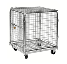 Diebstahlsicherer Rollcontainer – Sicherheitscontainer, verzinkt, 72 × 83 × 100 cm