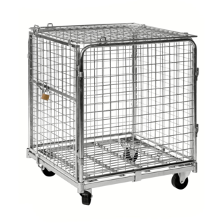 Diebstahlsicherer Rollcontainer – Sicherheitscontainer, verzinkt, 72 × 83 × 100 cm