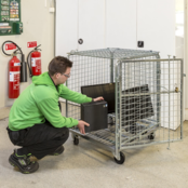 Diebstahlsicherer Rollcontainer – Sicherheitscontainer, verzinkt, 72 × 83 × 100 cm