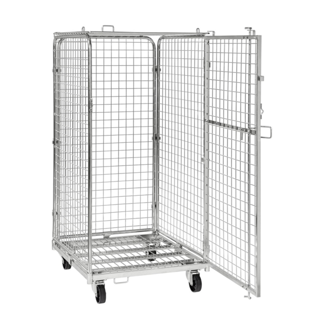Diebstahlsicherer Rollcontainer Sicherheitscontainer – Verzinkt, 795 × 715 × 1505 mm