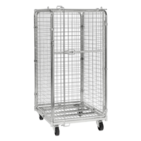 Diebstahlsicherer Rollcontainer Sicherheitscontainer – Verzinkt, 795 × 715 × 1505 mm