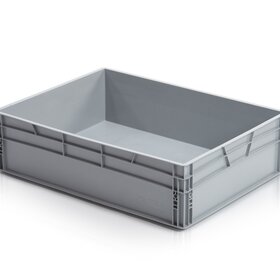 Plastic crate 80x60x22 cm open handle stackable closed handles