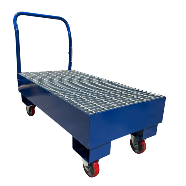 Stahl-Auffangwanne für 2 Fässer mit Gitterrost, 140 L – SBRB Serie