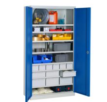 Workshop Cabinets,  W1000 x D500 x H1950mm. Tall Cabinets With Hinged Doors