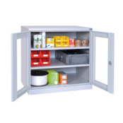 Cupboard with transparent doors, storage workshop cabinet W1000xD500xH1000mm