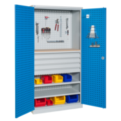 Perforated workshop cabinet for storage W1000xD500xH1950 mm