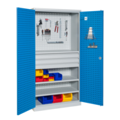 Perforated workshop cabinet for storage W1000xD500xH1950 mm