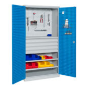 Perforated workshop cabinet for storage W1000xD500xH1950 mm