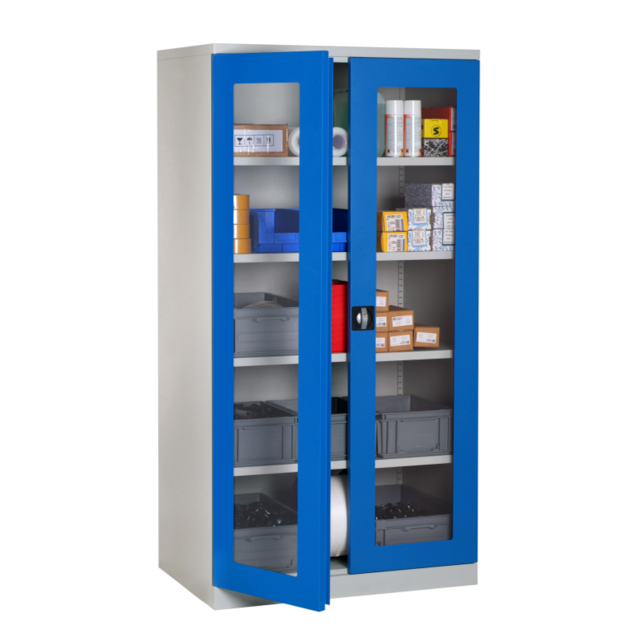 Kasten mit doorzichtige deuren opbergkast werkplaatskast B1000xD500xH1950 mm