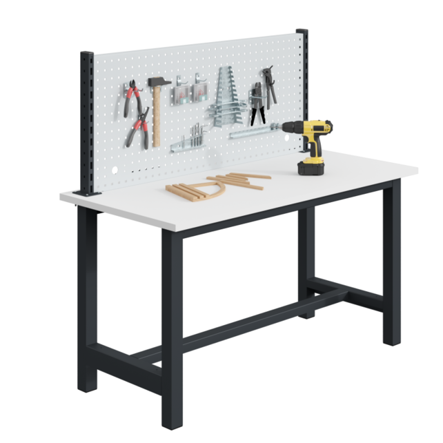 Perforated upper backboard H585mm, with two uprights