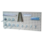 Perforated backboards mounted between uprights