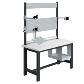 Perforated backboards mounted between uprights