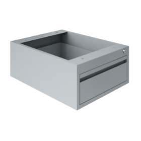Suspended drawer units for worktable