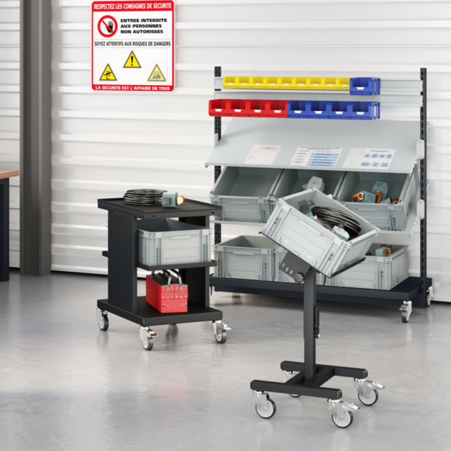 Grab containers support rail