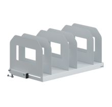 Shelf with dividers for packing table