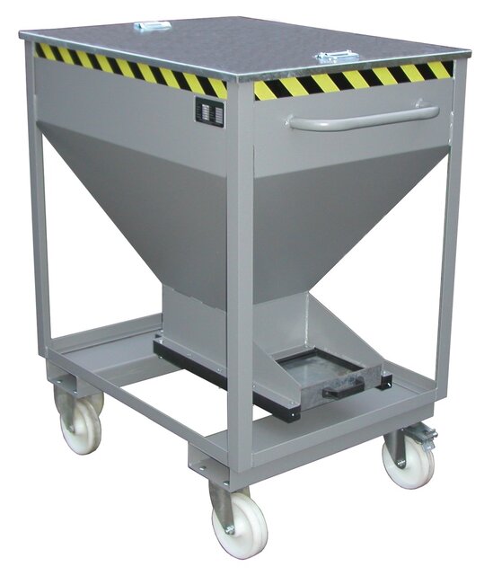 Silocontainer op wielen 375 Liter of 600 Liter  Type SRE inrijdkokers