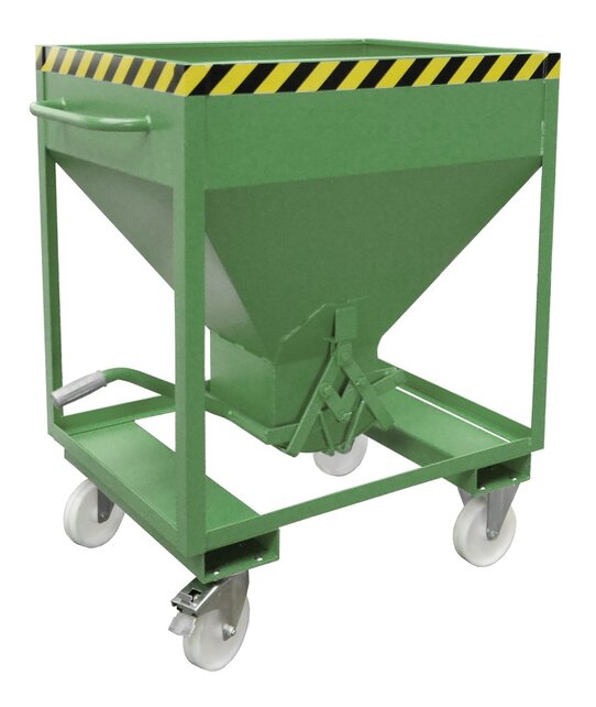 Silocontainer op wielen 375 Liter of 600 Liter  Type SRE inrijdkokers