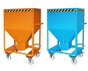 Silocontainer op wielen 375 Liter of 600 Liter  Type SRE inrijdkokers