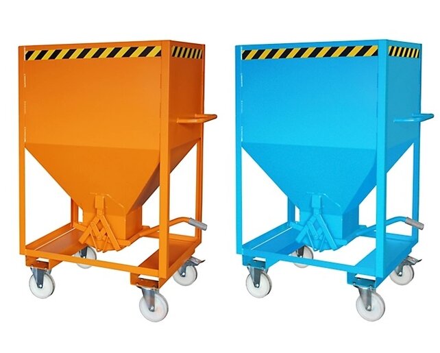 Silocontainer op wielen 375 Liter of 600 Liter  Type SRE inrijdkokers