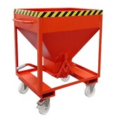 Silocontainer op wielen 375 Liter of 600 Liter  Type SRE inrijdkokers