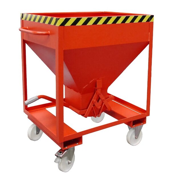 Silocontainer op wielen 375 Liter of 600 Liter  Type SRE inrijdkokers