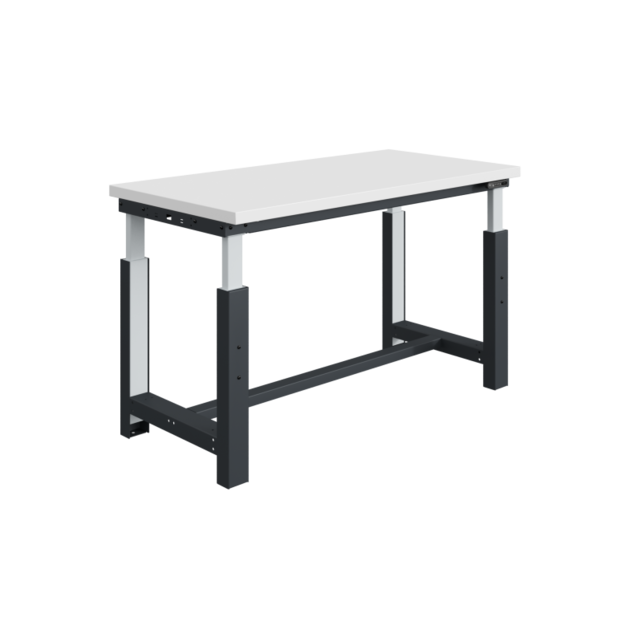 ESD Elektrisch in Höhe verstelbare Arbeitstisch SI-model grau industrieel blau 300 kg Schwerlast