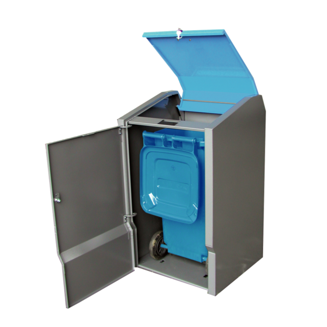 Shelter storage for of 240 Litres wheelie waste bin with flap cover