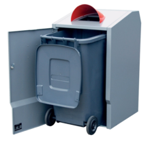 Shelter storage for of 120 LitresShelter storage for of 120 Litres wheelie waste bin with hood opening  wheelie waste bin with flap cover  - Copy