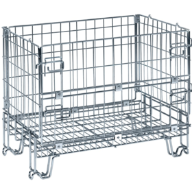 Panier métallique empilable pliable Conteneur grillagé 860 x 580 x 680 mm galvanisé
