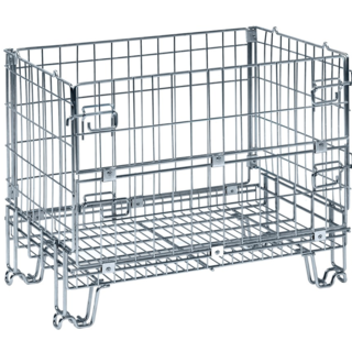 Panier métallique empilable pliable Conteneur grillagé 860 x 580 x 680 mm galvanisé